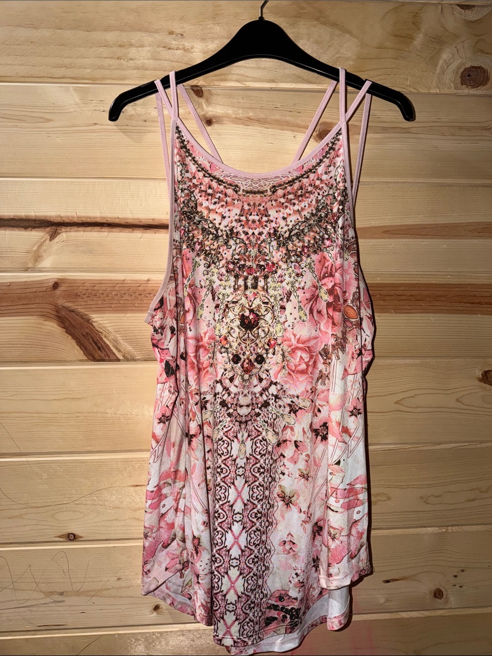 VENUS Pink Floral Embellished Strappy Camisole